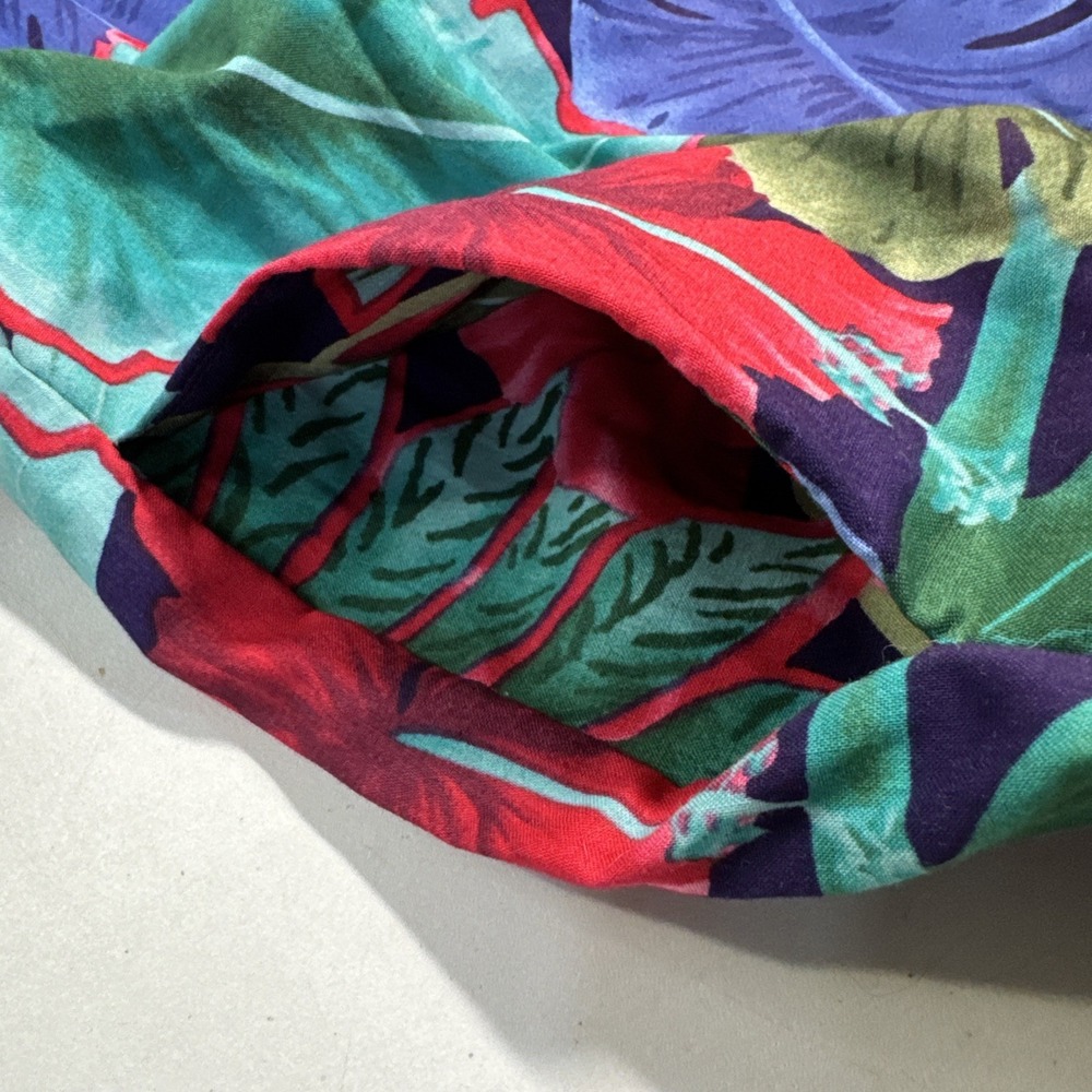 Hilo Hattie Hawaiian Muumuu Dress 2XL Cotton Tropical Floral Ruffle Vintage - Picture 8 of 9